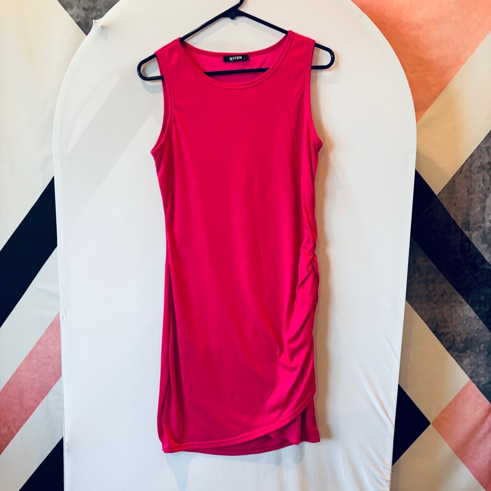 Elegant Pink Sleeveless Mini Dress